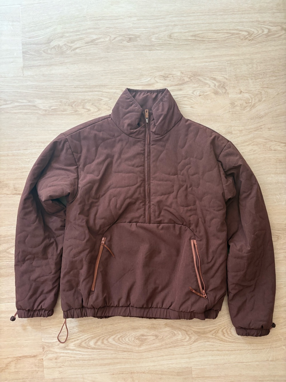 Avalanche Women’s Brown Quilted Half-Zip Puffer Size Small